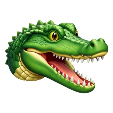 green crocodile with sharp teeth sticker