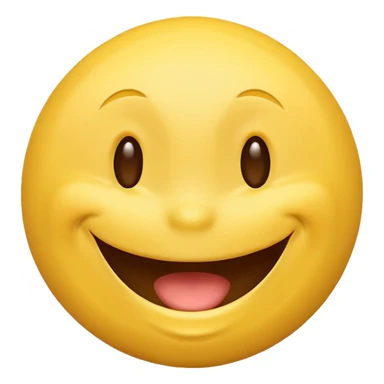 classic yellow smiley face emoji, showing laughter and joy, high quality, smooth shading, bright colors, clean background sticker