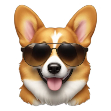 Corgi dog with sunglasses sticker