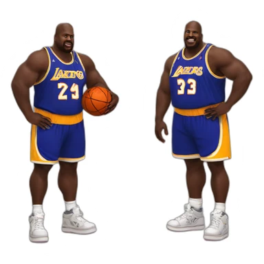 fat shaq o neal with basketball in ahnd sticker