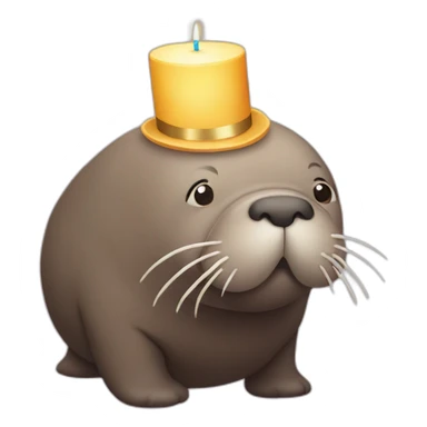 Birthday walrus sticker