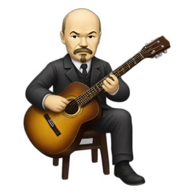 Vladimir lenin playing guitar sticker