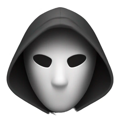 grayscale black mysterious masked hooded man sticker