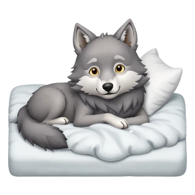 Wolf laying in bed counting sheep sticker