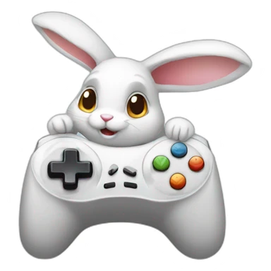 rabbit-playing-on-gamepad sticker