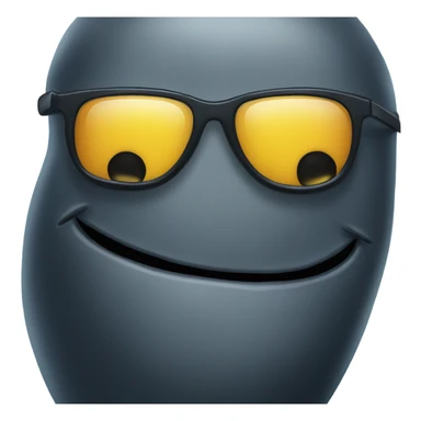 Black whale wearing sunglasses sticker