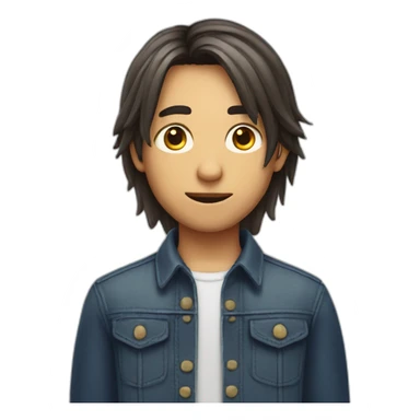 long haircut boy with game issues sticker