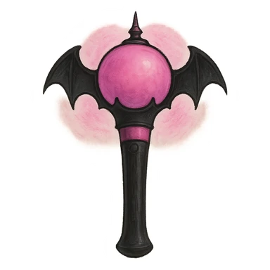 BLACKPINK-inspired gothic lightstick, no hearts, dreamy and bold, black and pink colors sticker