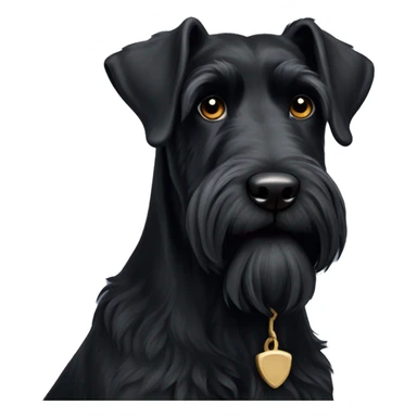 black Giant curly Schnauzer sticker