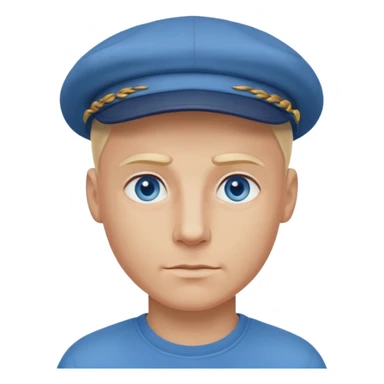 Homme fort blond chauve casquette yeux bleu sticker