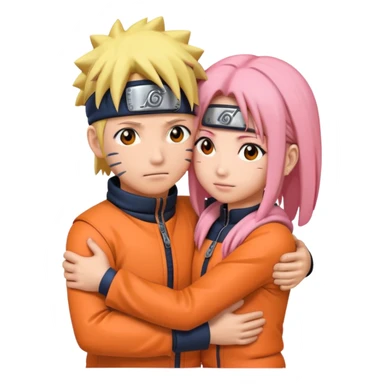 Naruto and Sakura together hugging  sticker