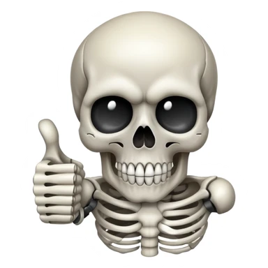 Skull Crying While Holding A Thumbs Up sticker