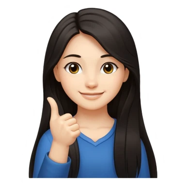girl with dark long hair Hand with Index Finger and Thumb Crossed sticker
