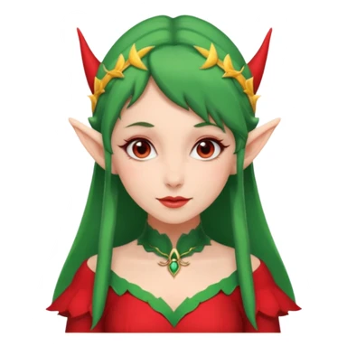 woman with elf ears wearing a red outfit sticker