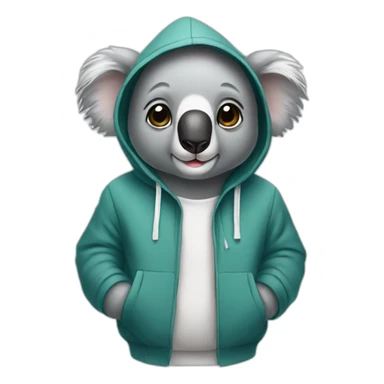 Koala wearing hoodie sticker
