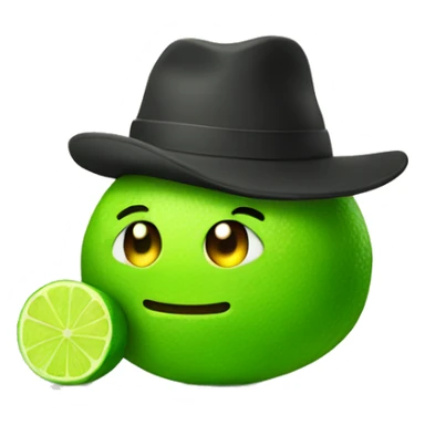 Lime with hat sticker