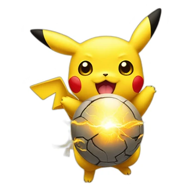 Pikachu using thunder ball sticker