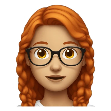 Redhead girl with glasses sticker