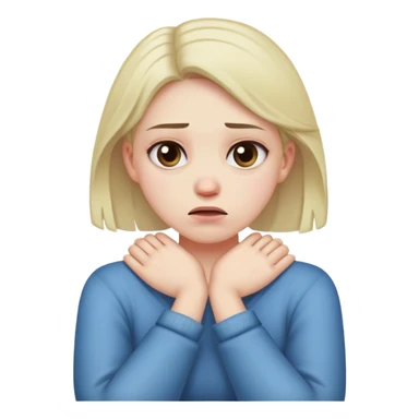 girl crossed arms holding neck disgusted sticker