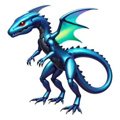 Shiny Iridescent Genesect-Helioptile-Salandit-Fakémon-hybrid-creature (full body)  sticker