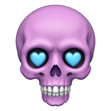 pastel emo skull with a heart eye sticker