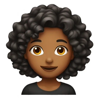a girl with black and orange curls  sticker