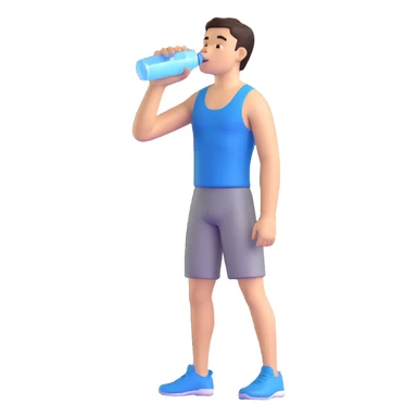 athlete drinking water after workout sticker