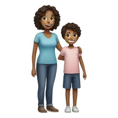 Mom with son and daughter sticker