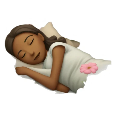 Girl sleeping in a flower bed sticker