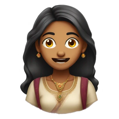 An indian girl with crazy face expressions sticker