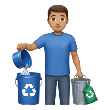 full side body man put the trash in can sticker