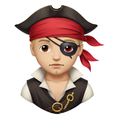 A cute pirate first mate, red bandana, eye patch sticker