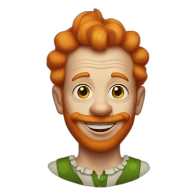 ginger clown without beard sticker