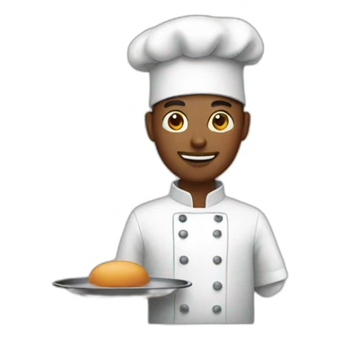Chef with a tray sticker