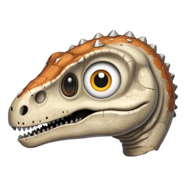 a dinosaur bone with eyes sticker