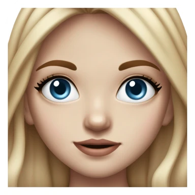 Realistic image of a young white girl, long Burgundy hair, simple black eyeliner, blue eyes, small lips, braces, nose piercing and rosy cheeks  sticker