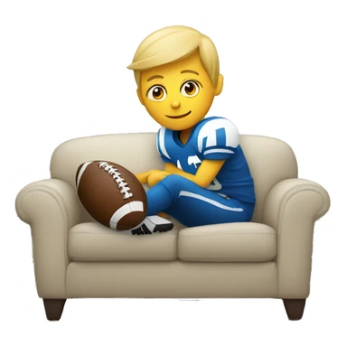 Football on the couch sticker