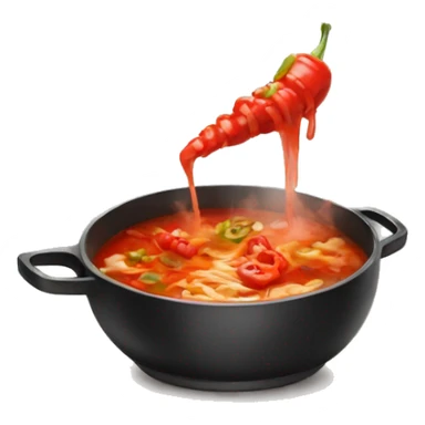 person eating spicy hot pot alone sticker
