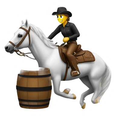 Barrel racing horse with rider sticker
