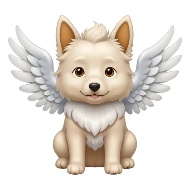Perro blanco con alas sticker