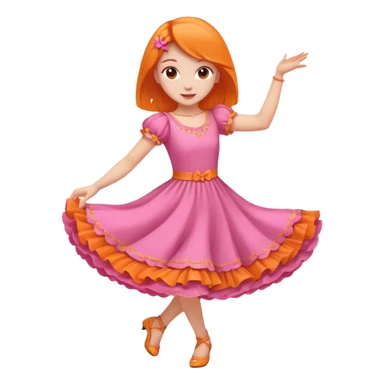 Pinkorangewhite girl dancing sticker