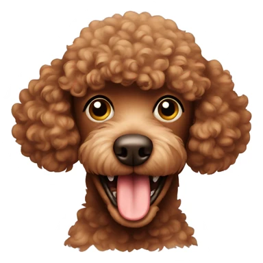 Brown Poodle with teeth sticker