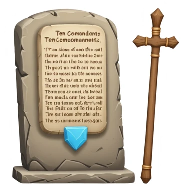Ten commandments tablets and staff simplify sticker