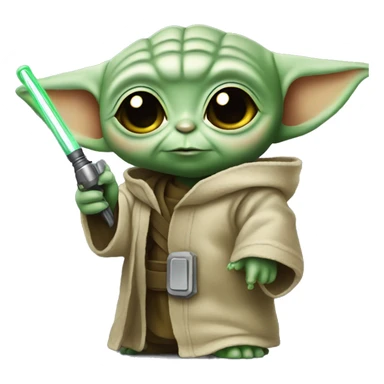 Baby Yoda is holding yellow screwdriver sticker