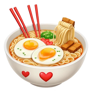 Ramen bowl with heart for 'Dynamite' by BTS sticker