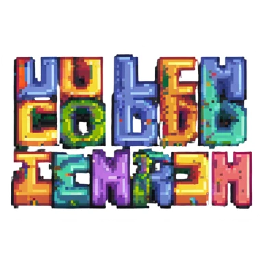 the phrase 'tralalero tralala' in playful pixel art style, colorful blocky letters, fun musical vibe sticker