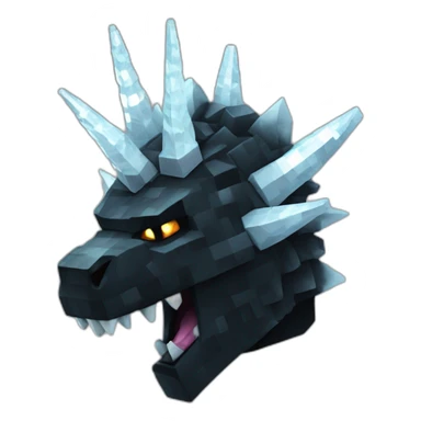 Minecraft Black Godzilla Head With Diamond Unicorn Horn sticker