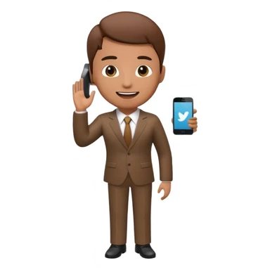 A 3D full body MNC Employee bitmoji talking on mobile with someone sticker