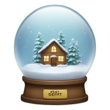 Realistic snow globe sticker