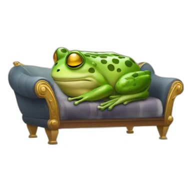 Queen frog spleeping on coach sticker